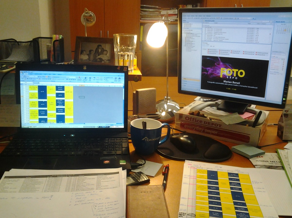 My desk before the event